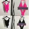 Fashion Womens Swimsuit Set Color Patchwork Design Ladys Bikini Travel Party Womens Sexy Bathing Suit311T