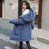 Trenchs pour femmes Doublure de fourrure chaude Longue broderie Parka Veste d'hiver Vêtements 3XL Manteau à capuche moyen Femmes