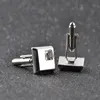 Cuff Links High Quality Fashion Male French Shirt Cufflinks Brand Cuff Buttons Square Wedding Party WhiteBlue Crystal Cuff Links Trendy 231020