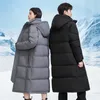 Mäns västar 30 ° C Down Jacket Men Long Jackets Winter Warm Lightweight White Duck Coats Streetwear Overcoat Clothing 231020