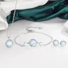 Necklace Earrings Set Exquisite Crystal Women Wedding Earring Bracelets Ring Jewelry Silver Plated Zircon Jewellery For Anniversary
