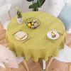 테이블 천 자랑스러운 장미 면화 린넨 천으로 웨딩 파티 장식을위한 둥근 표지 231019