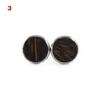 Cuff Links 1 Pair Trendy Round Walnut Wood Cufflinks Blank Cuffs Men Shirt Accessories Gifts NOV99 231020