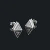 Boucles d'oreilles Triangle pour hommes, Hip Hop Rock, luxe, cristal glacé, Zircon, plaqué or blanc, boucles d'oreilles percées, bijoux cadeaux