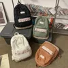 Backpack Women Canvas Green Vintage College Cool Lady Retro Female Laptop Book Bag Fashion Girl Kawaii Travel School Bags Trendy