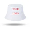 Berets seu logotipo personalizado DIY impresso homens mulheres balde chapéu ao ar livre panamá pescador pescador