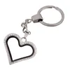 Porte-clés 4pcs 4colors Choisissez Strass Coeur Verre Flottant Médaillon Porte-clés Porte-clés Pendentifs Fit Charms