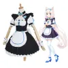 Cosplay Anime NEKOPARA Chocolate Vanilla Cosplay Costume Cute Cat Neko Lolita Maid Dress Wig Outfits Girl Women Halloween Carnival Skirt