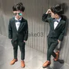 Clothing Sets Flower Boys Formal Coat Pants Tie 3Pcs Suit Kids White Baptism Wedding Party Costume Children Performance Ceremony Costume Dress J231020