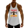 Musculação longarina tanque superior dos homens roupas de fitness y voltar ginásio sem mangas camisa algodão o pescoço esportes stringer colete 220630278d