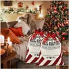 Decorações de Natal Saco de Santa Grande Saco de Presente de Lona com Dstring Reutilizável Presente Personalizado para Armazenamento de Pacote de Natal por Sea Drop D Dhixg