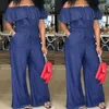 Damesjumpsuits Damesrompers Mode Casual Dames Effen Off-shoulder Lange Romper Jumpsuit Overall Breed L308F