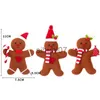 Christmas Decorations 3 Christmas fuzzy gingerbread doll Christmas tree pendant New Year children's gift pendant Christmas decoration x1020