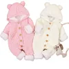 Barboteuses né bébé vêtements cardigan à capuche automne hiver fille garçon mode infantile costume enfants enfant en bas âge cachemire tricot combinaison 231019