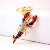 Lobster Keys Pierścienie kryształ kryształowa wispa wislarza urok brelikarek Pendanty raków zwierzęcy