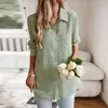 Kadın bluzları Uzun Kollu Gömlek Kadınlar Düğmesi Yatak Gömlekleri Dönüşü 2023 Sonbahar Jakard Business Casual Tops Takılı Tee Sonbahar HARDIGAN