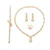 Collier boucles d'oreilles ensemble bijoux HADIYANA magnifique rétro bague Bracelet ensembles de mariage CN1709 cadeaux de saint valentin