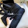 Kış Tasarımcı Çanta Kadın Omuz Çantası Büyük Kapasiteli Boş Zaman Çanta Naylon Çanta Çanta Çanta Katlanır Çanta Nakış Tote Torot Pamuklu Pad Ceket Alışveriş Çantası