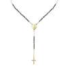 Pendentif Colliers Catholique En Acier Inoxydable Rosaire Perles Chaîne Y Forme Vierge Collier Pour Femmes Hommes Croix Religieuse Bijoux207d