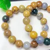 Link Bracelets Natural Ocean Jasper Bracelet Crystal Healing Stone Stretch Polychrome Gemstone For Women Birthday Present Lover Gift 1pcs