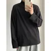 Men's T Shirts Winter High Neck Shirt Men Warm Fashion Solid Color Plush Tshirt Oversized Korean Loose Long Sleeve T-shirt Mens Top M-2XL