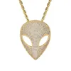 Hip Hop Claw Set CZ Stone Bling Iced Out Solid Alien Pendants Necklaces For Men Rapper Jewelry Drop Pendant282l