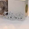 925 Solid Silver Custom Name Moissanite Necklace Wedding Present Personlig typskylt Iced Diamond Halsband