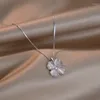 Pendentif Colliers Émail Collier de trèfle à quatre feuilles pour femmes fille délicate métal coeur clavicule chaîne mignon fête bijoux cadeaux 2023