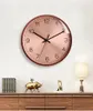 Rose Gold Wall Clock Luxury Metal Wall Clocks Simple Design Watch Living Room Silent Quartz Reloj de Pared Home Decoration 14 Inch