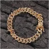 Chaînes Iced Out Miami Cuban Link Chain Mens Gold Collier Bracelet Mode Hip Hop Bijoux 9mm9569132 Drop Livraison Colliers Pendentif Otjoq