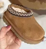 Pantofole Tasman II per bambini Pantofole Tazz per bambini Ciabatte in pelliccia di castagno Pelle di pecora Shearling Classic Ultra Boy Girls Mini stivali invernali Muli con semi di senape Slip-on in lana668