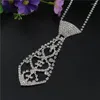 Pendentif Colliers Hommes Femmes Enfant Élégant Glitter Strass Cravate En Forme De Collier Pour La Fête De Bal Bijoux Décor Accessoire Valentine Présente