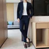 Abiti da uomo (giacche pantaloni) 2023 uomini stile britannico primavera abiti da lavoro di alta qualità / smoking da sposo slim fit maschile blazer a due pezzi