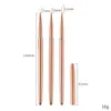 Makeup Tools Rose Gold 3PCSSet Nail Art UV Gel Liner Målning Borstar Ritning av blommor Strip Design Manikyrsatser 7911mm 231020