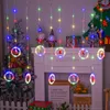 クリスマスの装飾ツリーカーテンライトLEDカラールームウォームデコレーションサークルストリングレザーライン8機能231019
