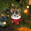 Decorazioni natalizie Natale acrilico Cani Ornamento Albero di Natale Ciondolo animale Decorazioni pendenti di Natale per la casa Noel Navidad 2024 Regalo di Capodanno x1020