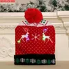 Weihnachtsmütze, modisch für Kinder und Erwachsene, Elch, Weihnachten, warme Mütze, Strickmütze, LED-Licht, farbig, Party, Erwachsene, Wollmütze, neuer Stil