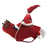 أزياء Cat Santa Costume Cozy Pet Xmas Outfit Dog Dog Christmas مع Claus Riding Design معطف منقوش دافئ لقضاء عطلة