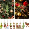 Decorações de Natal Natal Boneca Elfo Verde com chapéu monstro de cabelo vermelho Feliz Natal árvore de Natal pingente boneca decoração de casa Feliz Ano Novo presente x1020