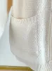 Kvinnors tröjor koreanska mode överdimensionerade tröja kvinnor V-ringning långärmad kvinnlig kofta damer Autumn Single Botton White Dropship
