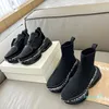 2023-Luxury sneakers Classic designer black high-top sock shoes plaid textured Plate-forme Jogging running casual shoes size 35-46