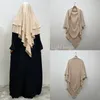 Vêtements ethniques Couleur unie Long Hijabs Voile Couverture Visage Foulard Moyen-Orient Élégant Lâche Prière Islamique Khimar Femmes Musulmanes Jilbab