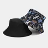 BERETS 2023 Four Seasons Cotton Cartoon Print Bucket Hat Fisherman Outdoor Travel Sun Cap Men for Men and Women 166