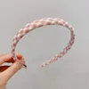 Summer headbands Sweet Plaid Hair Band Women's Versatile Outgoing Press Mesh Red Hair Band Hair Clip Headwear