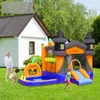 Halloween Bounce House for Kids Dynia Niepełnienie dyni zabawy zabawne dekoracje imprezowe skokowe kombinację bramkarza z dopasowaniem Air Blower Ball Pit Ferrule 5 in 1 Playhouse