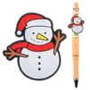 Kerst Goedkope Aangepaste PVC Pen Charms Balpen Kleurrijke Leuke Decoratie Studenten pen Accessoires voor School
