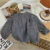 Autumn Winter Kids Baby Knitwear Sweater Fashion Boy Girls Outerwear Coat Brodery Pullover Sweaters Barn kläder