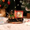 Decorative Objects Figurines Santa Claus Snowman Christmas Gift Eve Music Box Train Crystal Ball Ornaments Table Decoration 231019