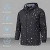 Outdoor Jacken 2023 wasserdichte Schicht Winddichte warme, feste Farbe Leichte Kapuze mit Zipper Mode Männliche Sportbekleidung Winterjacke mit