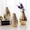 Vases De luxe en céramique accessoires pour la maison décoration fleur table petit or argent planteur Vase salon ornements artisanat 231019